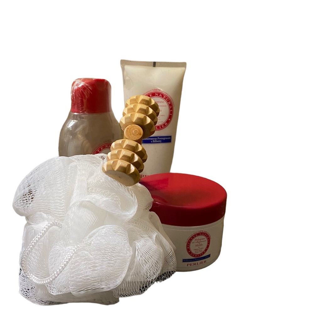 Perlier Bath Cream, Scrub & Body Cream Mediterranean Pomegranate & Bilberry)